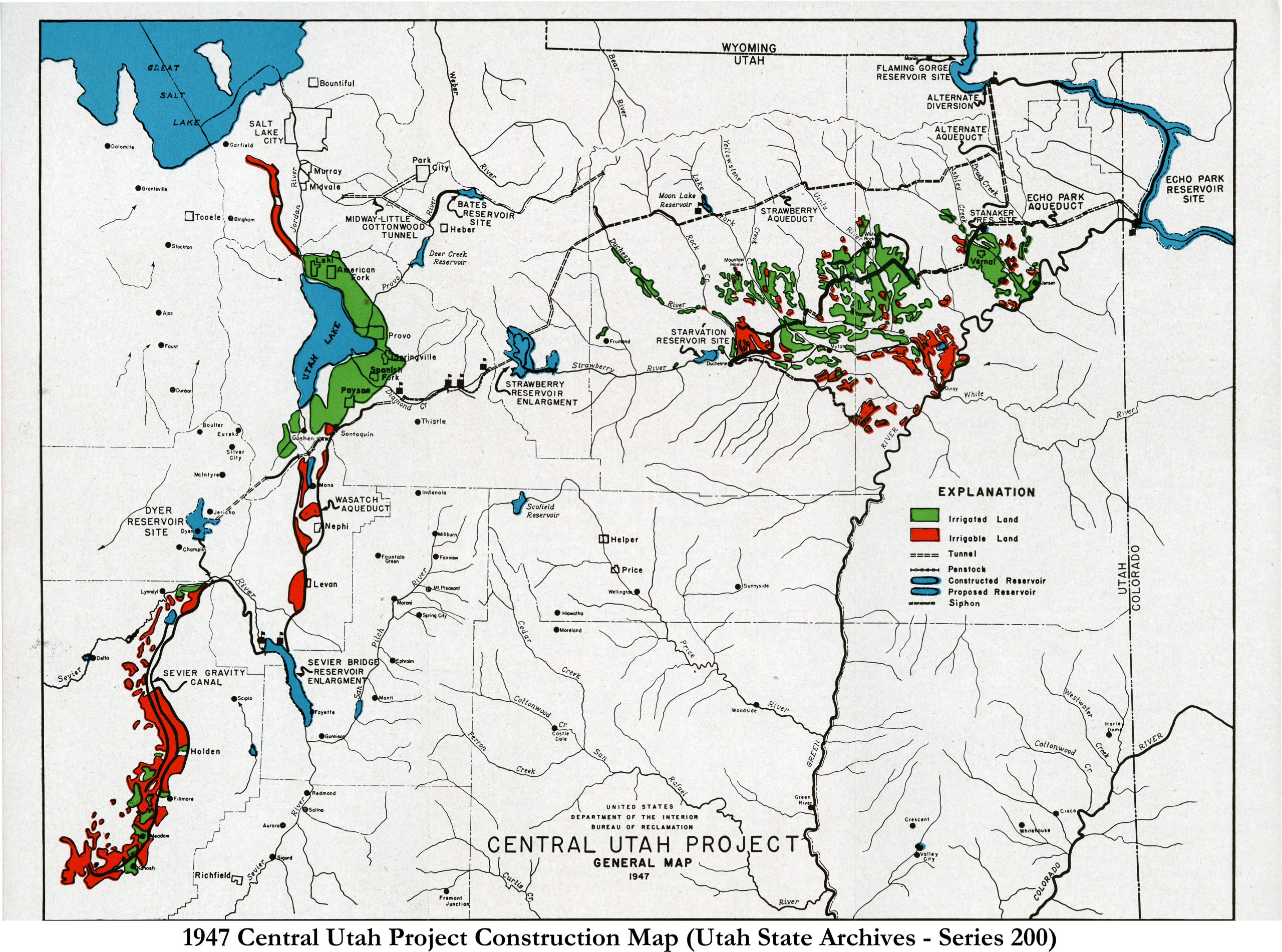 1947 conception of the Central Utah Project (series 200).