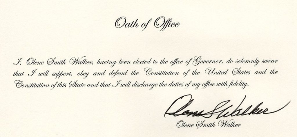 Olene Smith Walker Oath of Office