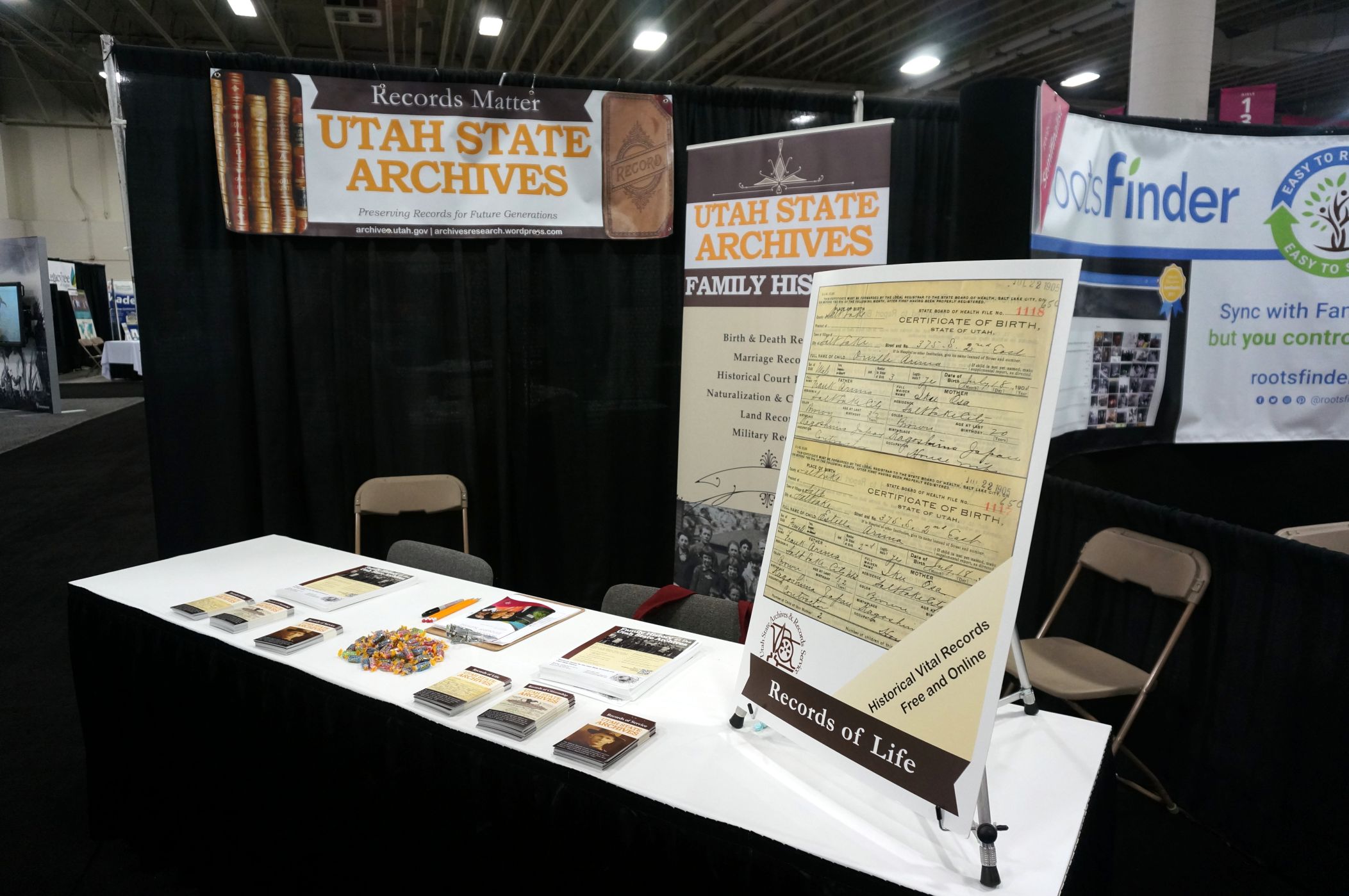 Utah State Archives booth at RootsTech 2017
