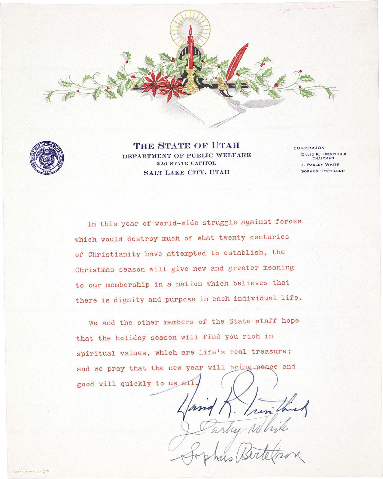 Happy Holidays from the Archives! - Utah State Archives and Records Service