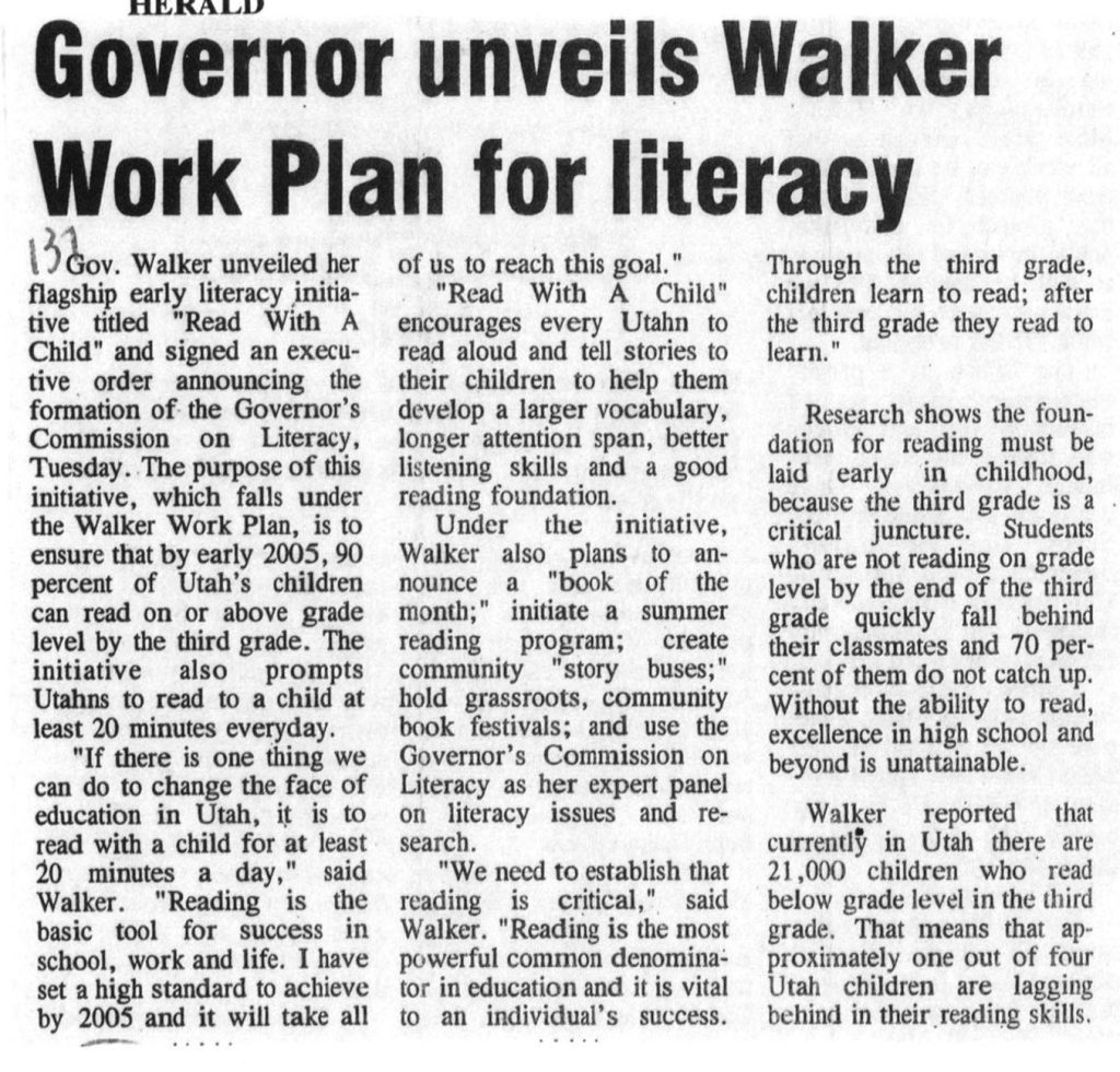 Governor unveils Walker Work Plan for literacy