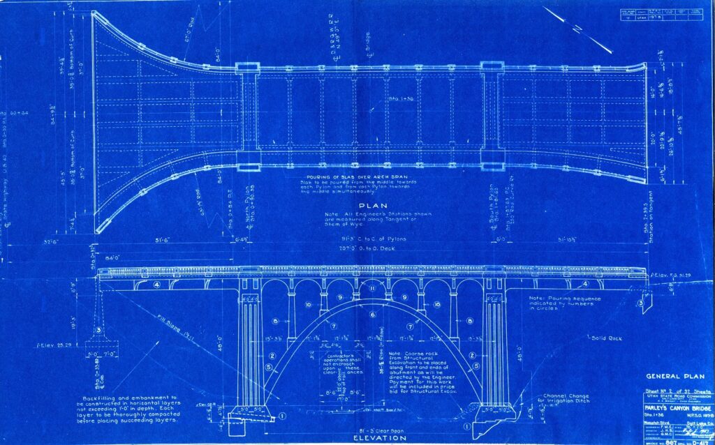 Plans for Stillman Bridge, drawn up for the State Road Commission in 1937.