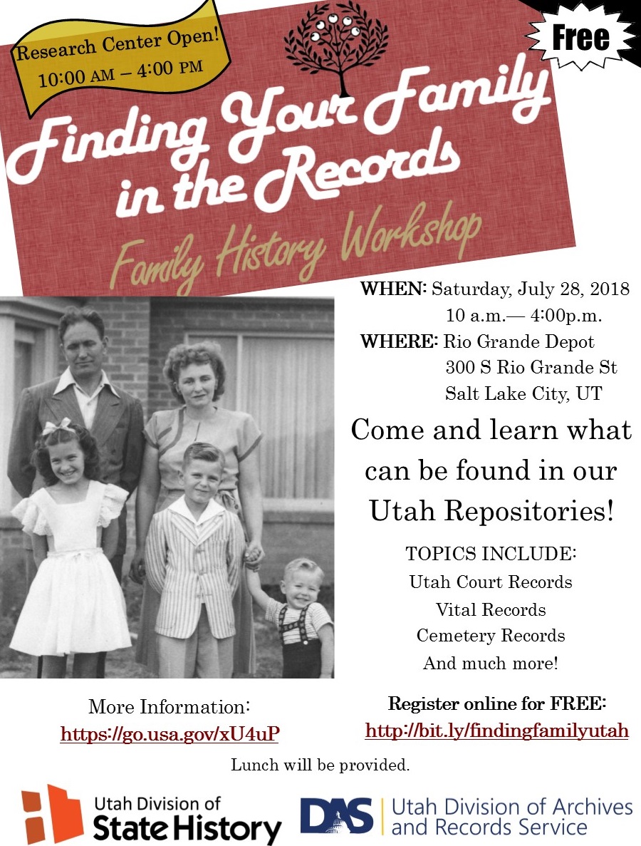 Featured image for “Finding Your Family in the Records Workshop Schedule of Events Now Available”