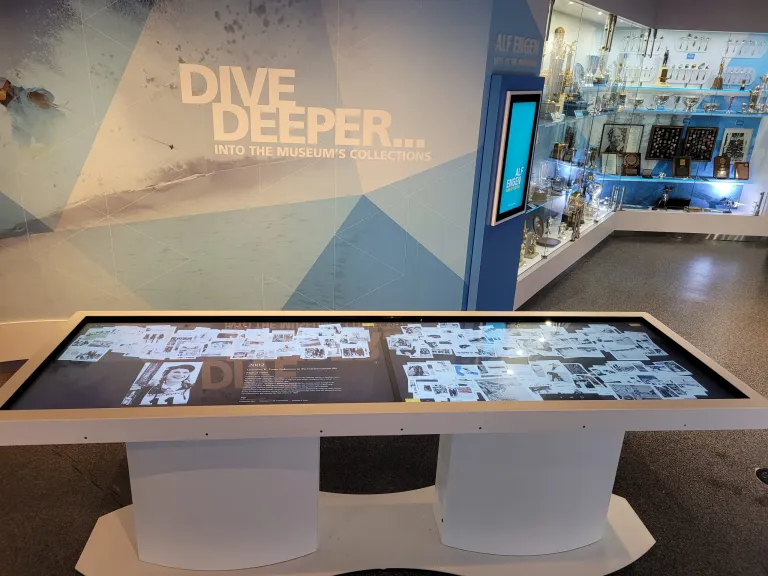 Interactive Touch Table at the Alf Engen Ski Museum.