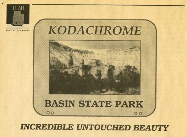 kodachrome basin state park Utah park of the month award