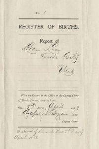 Cover for Report of Births