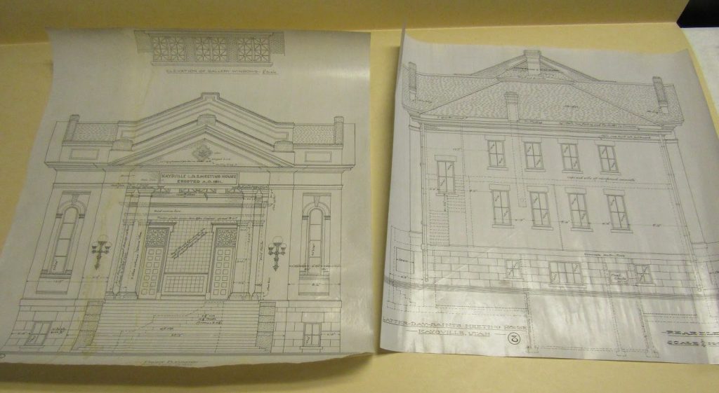 Examples of William Allen’s architecture drawings.