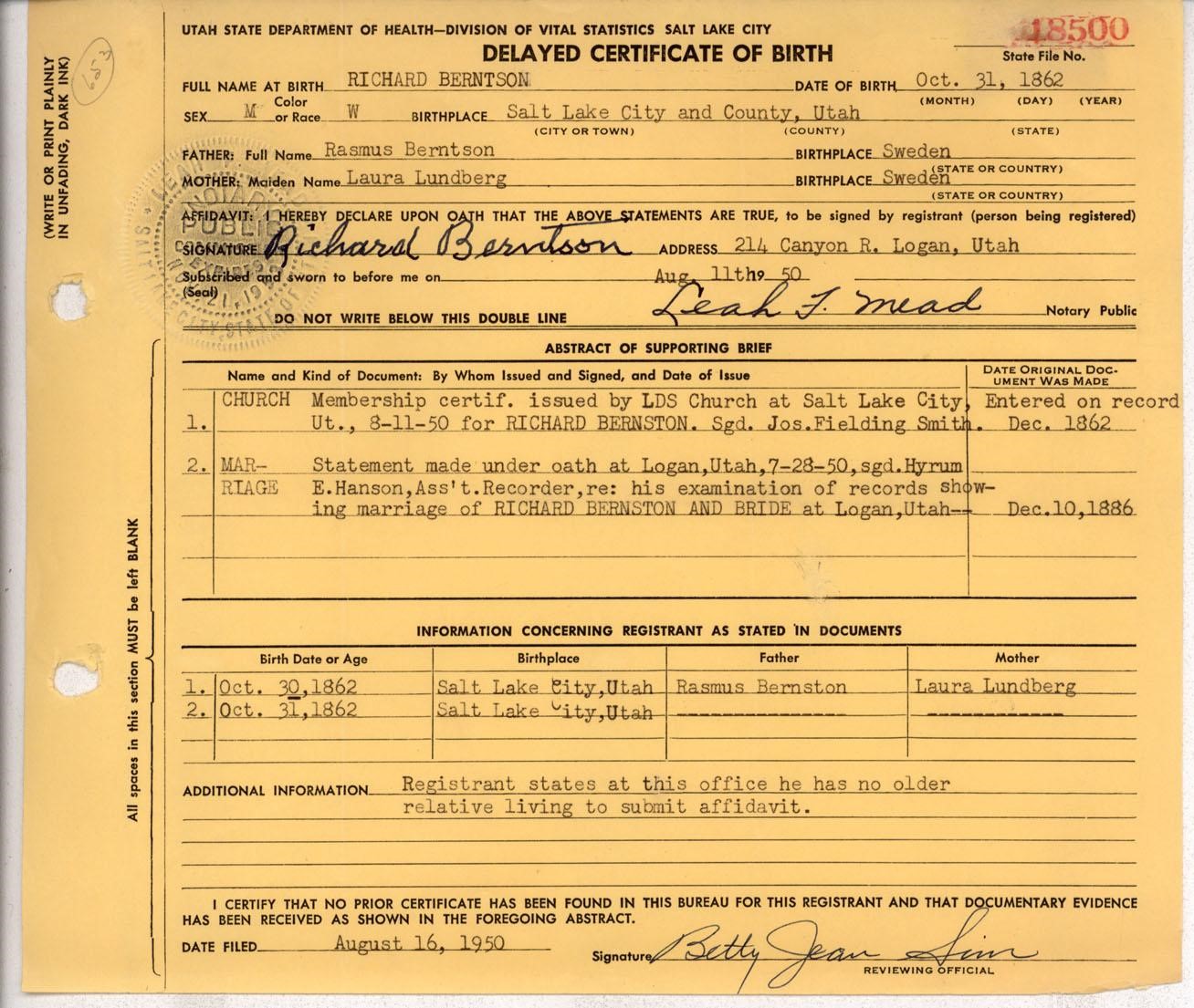 Featured image for “Delayed Certificates of Birth”