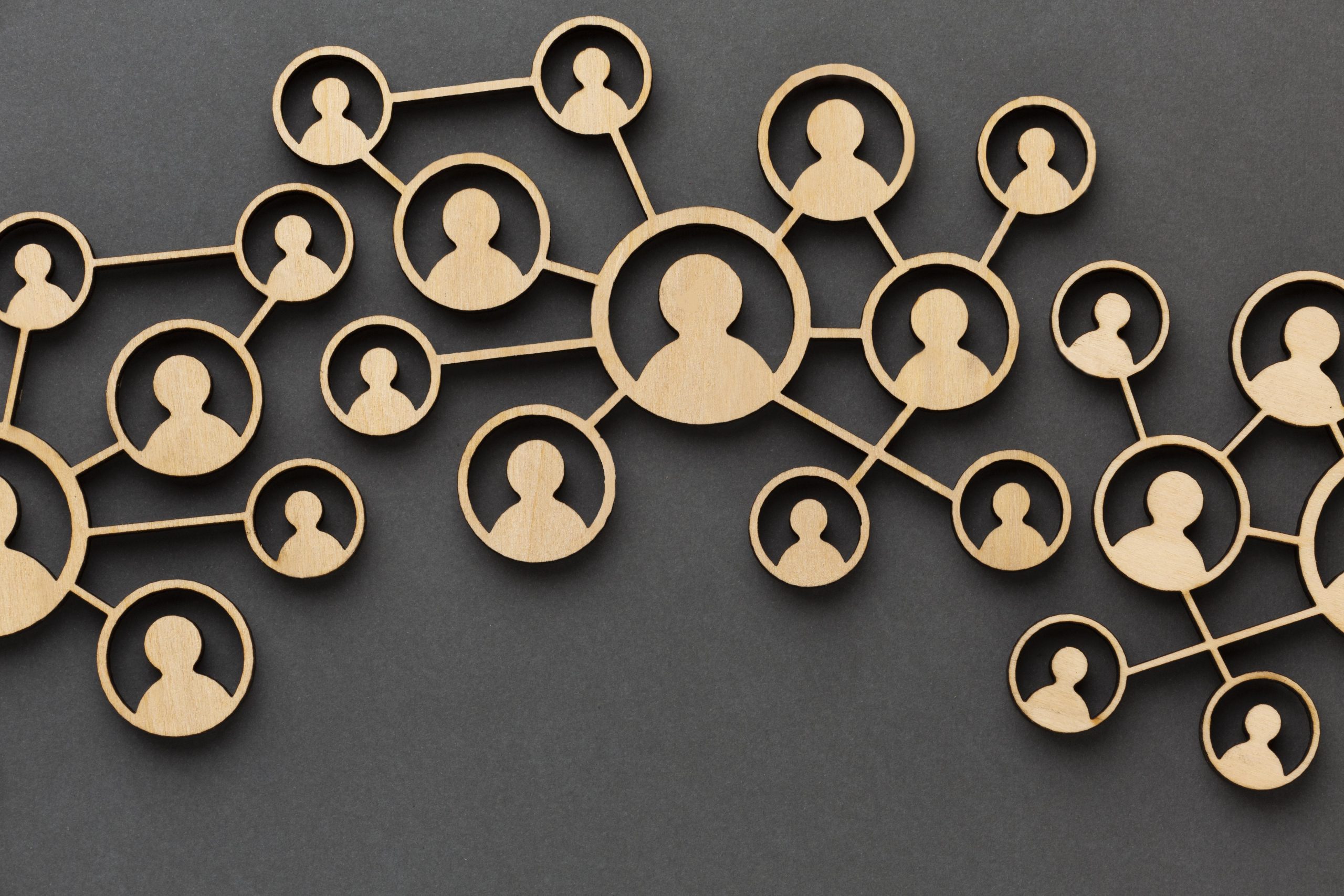 people networking concept made in wood