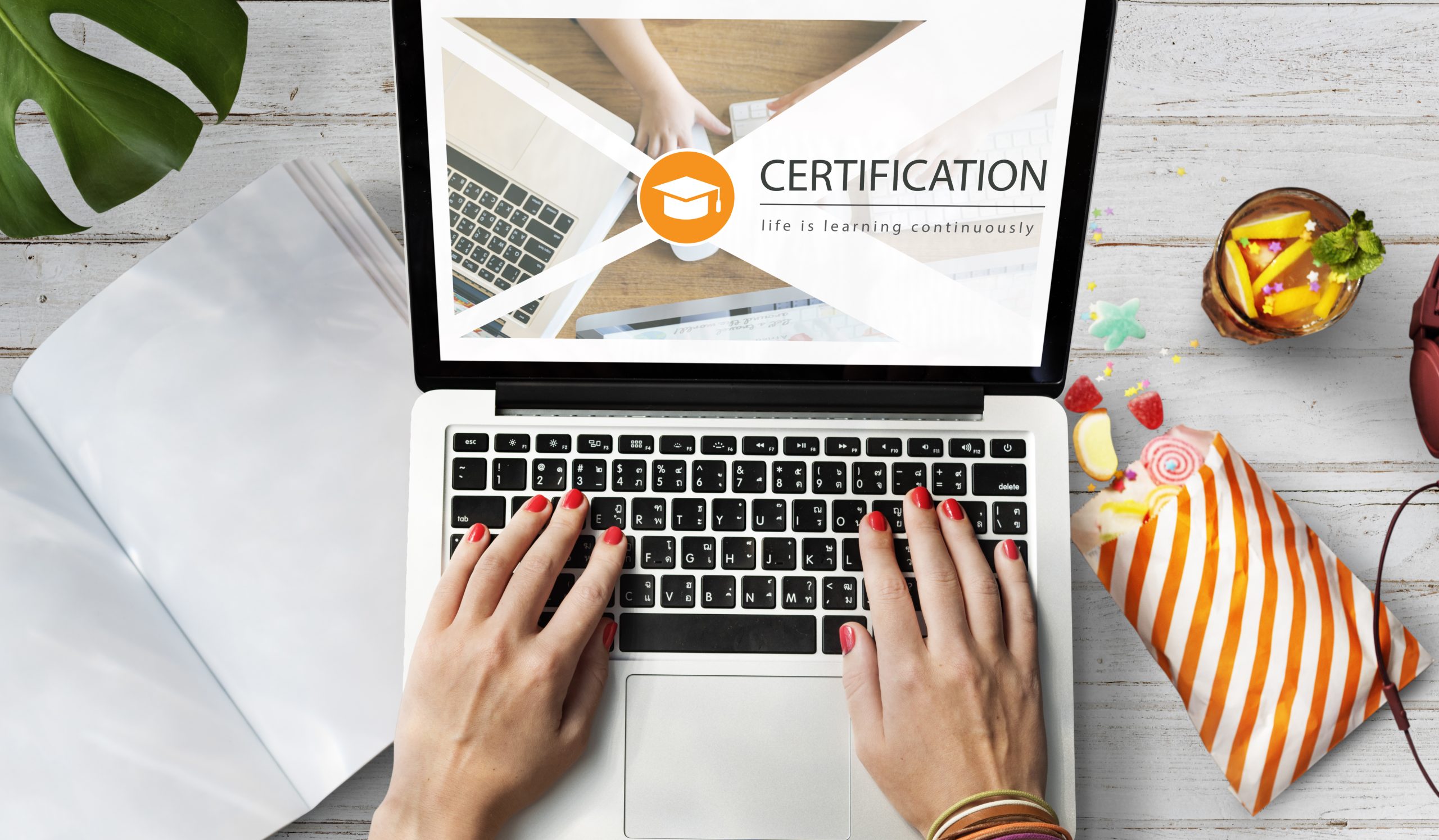 online certification using a laptop