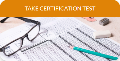 Screenshot of a card with some text reading "take certification test"