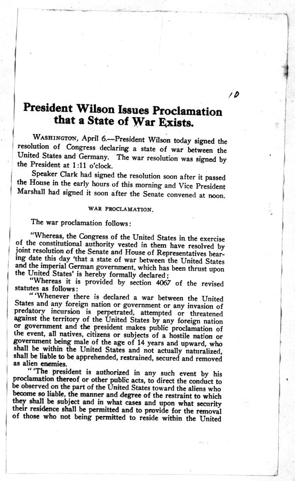 PresidentProclamation04.06.1917