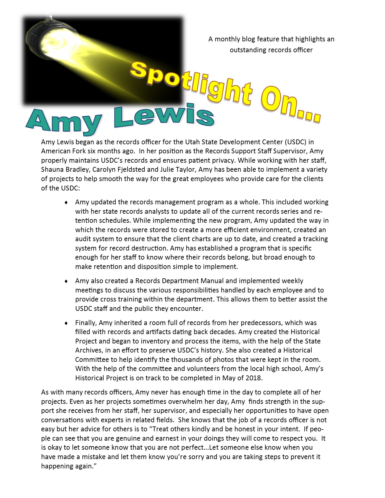Featured image for “Spotlight On: Amy Lewis”